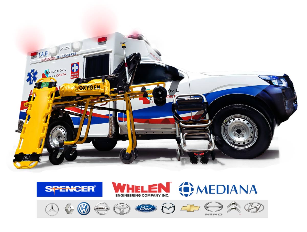 Ambulancias nuevas todas las marcas, Spencer. Whelen, Mediana