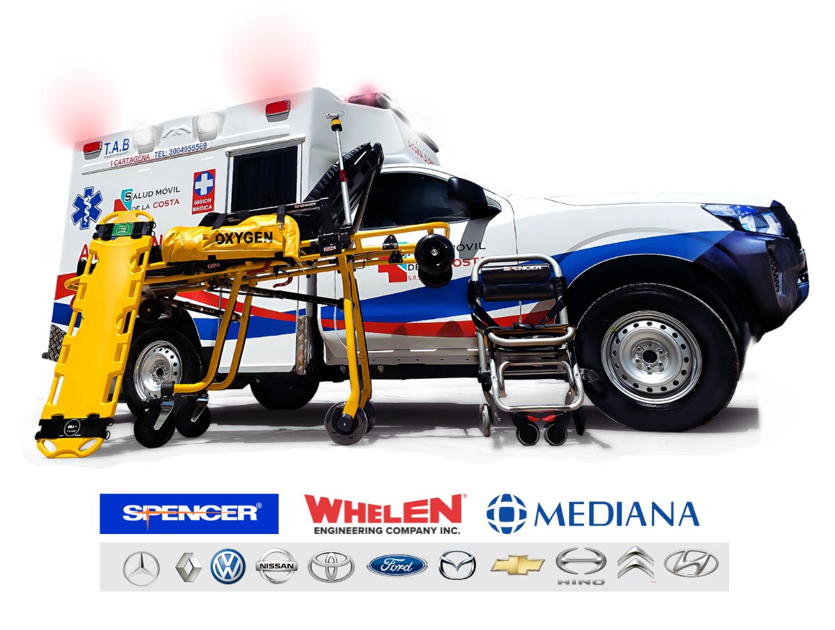 Ambulancia Alfa con aliados, Spencer. Whelen, Mediana 