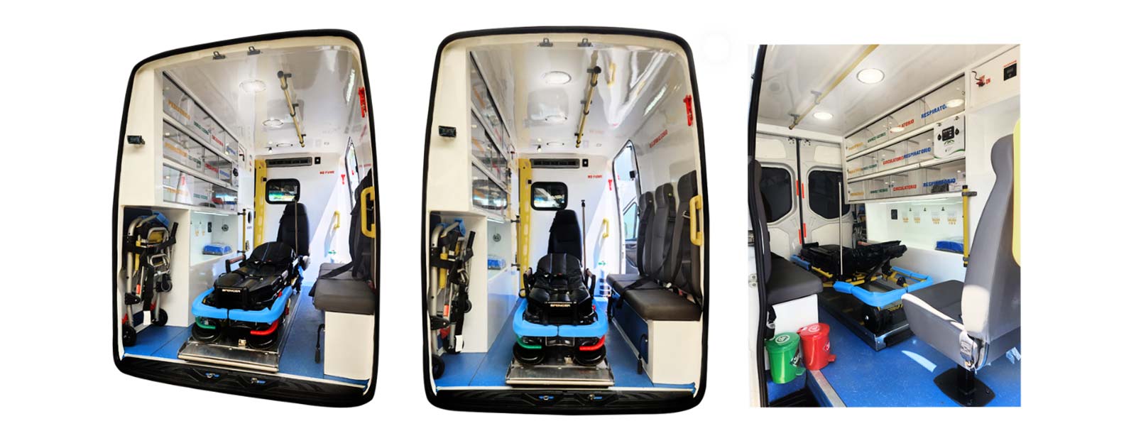 Ambulancias equipadas, Camillas y Sillas de amnulancia